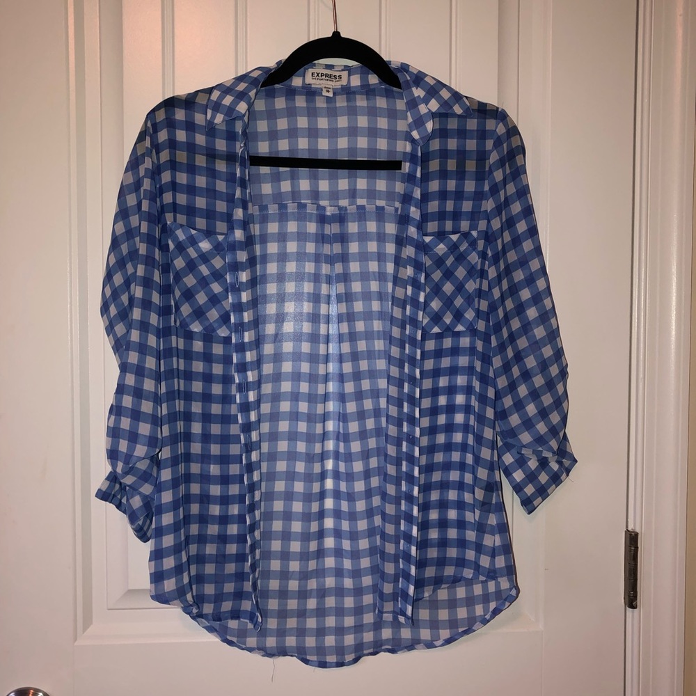 Express plaid/ gingham button up